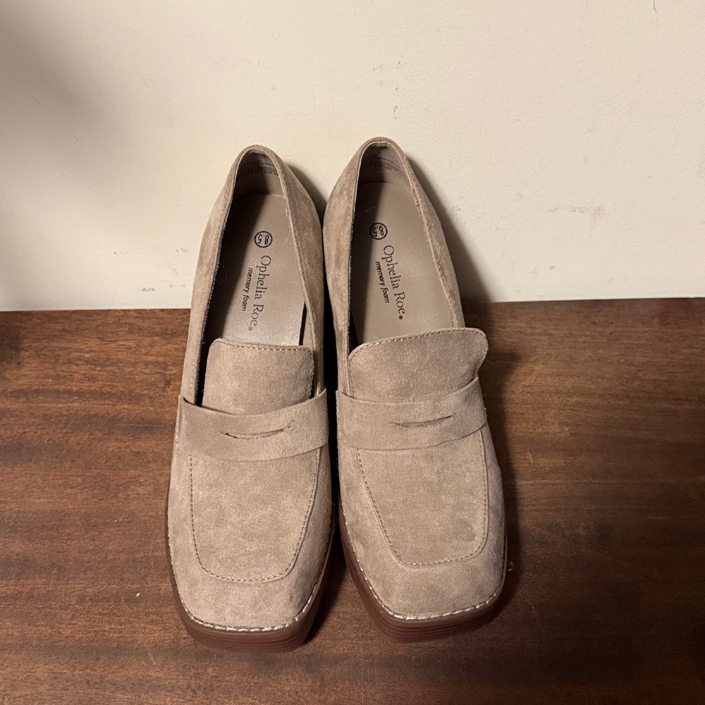 NWOT Ophelia Roe Mod Square Toe 3.5 Inch Platform Penny Loafers Size 8.5 A8 - Picture 3 of 8